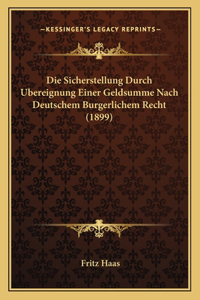 Sicherstellung Durch Ubereignung Einer Geldsumme Nach Deutschem Burgerlichem Recht (1899)