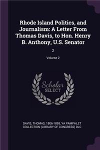 Rhode Island Politics, and Journalism