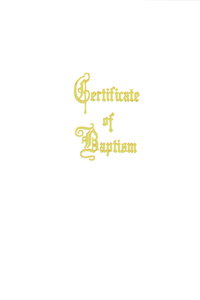 Traditional Steel-Engraved Adult/Youth Baptism Certificate (