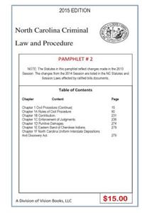 North Carolina Criminal Law And Procedure-Pamphlet # 2