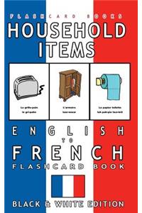 Household Items - English to French Flash Card Book