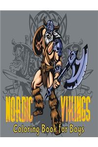 Nordic Vikings Coloring Book for Boys