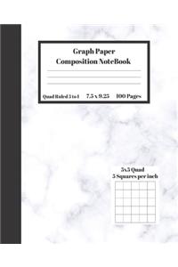 Graph Composition Notebook 5 Squares per inch 5x5 Quad Ruled 5 to 1 100 Sheets