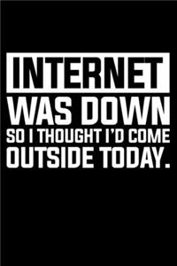 Internet Was Down So I thought I'd Come Outside Today.