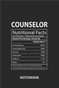 Nutritional Facts Counselor Awesome Notebook