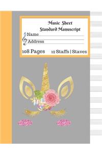 Music Sheet Standard Manuscript 108 Pages 12 Staffs Staves