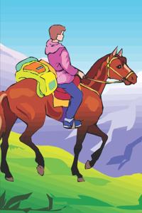 2020 Weekly Planner Horse Illustration Equine Pack Horse on Mountain Trail 134 Pages