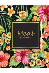 Meal Planner: Night Flowers Book, 2019 Weekly Meal and Workout Planner and Grocery List Large Print 8.5