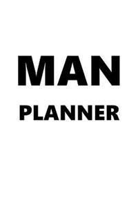 2019 Daily Planner For Men Man Planner Black Font White Design 384 Pages