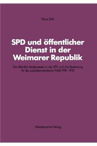 SPD Und Öffentlicher Dienst in Der Weimarer Republik