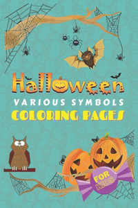 Halloween Various Symbols Coloring Pages for Kids
