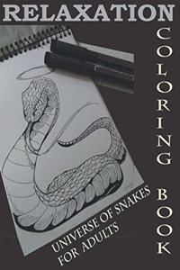 Relaxation coloring book universe of snakes for adults