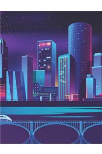 Modern City View - Blank Lined Notebook