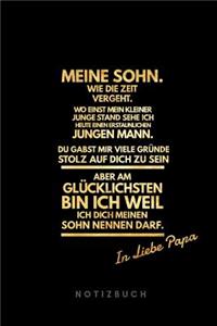 Mein Sohn. Wie die Zeit vergeht. Wo einst mein kleiner Junge stand sehe ich heute einen erstaunlichen jungen Mann.Du gabst mir viele Gründe stolz auf dich zu sein aber am glücklichsten bin ich weil ich dich meinen Sohn nennen darf.