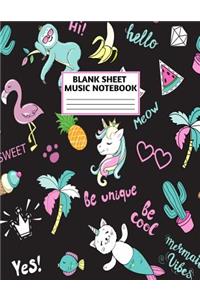 Blank Sheet Music Notebook