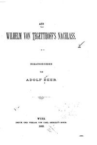Aus Wilhelm von Tegetthoff's nachlass