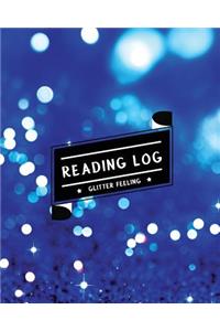Reading Log: Record My Favorite Books I've Read (Large Size) - Bright Blue Glitter
