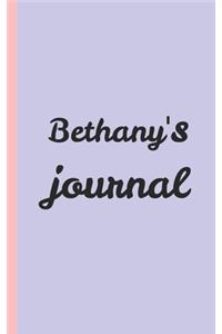 Bethany's journal to write in for teens girls and girls and women girlfriend bestfriend Personalized notebook / notepad / Diary with