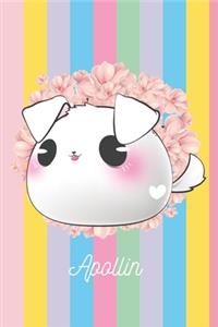 Apollin: Chiot Chien: Personalisé Carnet De Notes Cadeau Ligné Pour Les Filles Et Étudiantes