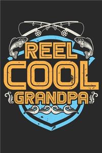 Reel Cool Grandpa: Unlined / Plain Fishing Notebook / Journal Sketchbook Gift - Large ( 6 x 9 inches ) - 120 Pages -- Softcover