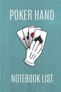 Poker Hand Notebook List