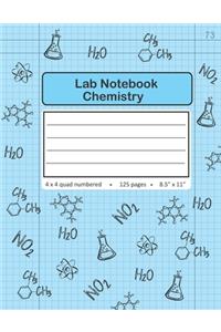Lab Notebook Chemistry 4 x 4 Quad Numbered Pages