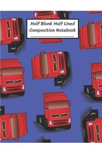 Half Blank Half Lined Composition Notebook
