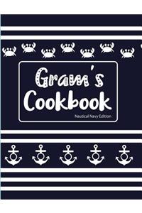 Gram's Cookbook Nautical Navy Edition