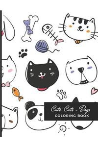 Cute Cats & Dogs Coloring Book