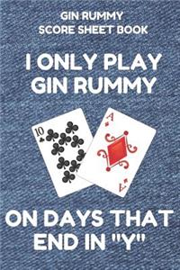 Gin Rummy Score Sheet Book