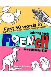 First 50 words in French coloring book