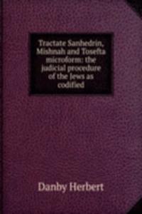 Tractate Sanhedrin, Mishnah and Tosefta microform: the judicial procedure of the Jews as codified