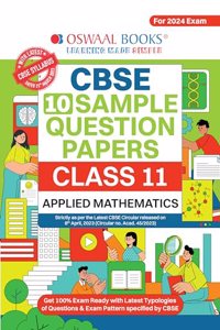 Oswaal CBSE Sample Question Papers Class 11 Applied Mathematics Book (For 2024 Exams ) | 2023-24