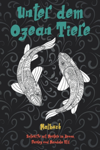 Unter dem Ozean Tiere - Malbuch - Entwürfe mit Mustern im Henna, Paisley und Mandala Stil