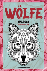 Malbuch - Stressabbau-Designs - Entzückendes Tier - Wölfe