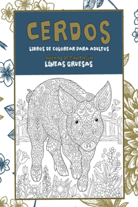 Libros de colorear para adultos - Líneas gruesas - Animal de fantasía - Cerdos