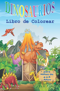 Dinosaurios Libro de Colorear para Niños de 4 a 8 Años