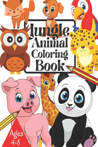 Jungle Animal Coloring Book Ages 4-8