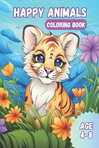 Happy Animals Coloring Book