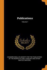 Publications; Volume 1