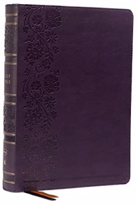 Nkjv, Single-Column Wide-Margin Reference Bible, Leathersoft, Purple, Red Letter, Thumb Indexed, Comfort Print