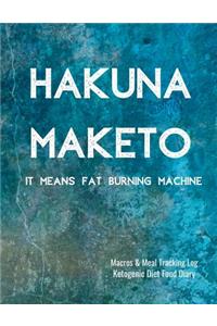 Hakuna Maketo Macros and Meal Tracking Log Ketogenic Diet Food Diary