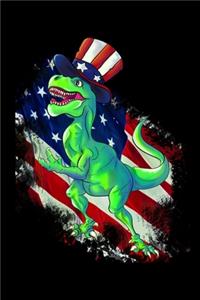 Funny t-rex dinosaur with uncle sam hat journal