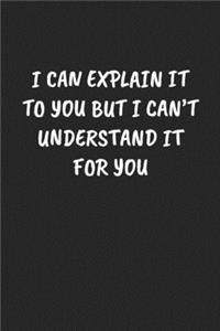 I Can Explain It to You But I Can't Understand It for You