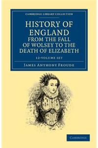 History of England from the Fall of Wolsey to the Death of Elizabeth 12 Volume Set