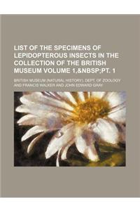 List of the Specimens of Lepidopterous Insects in the Collection of the British Museum Volume 1,