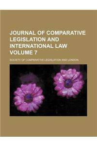 Journal of Comparative Legislation and International Law Volume 7