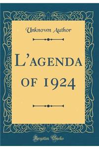 L'Agenda of 1924 (Classic Reprint)