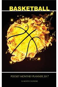 Basketball Pocket Monthly Planner 2017