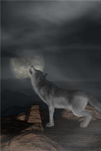 A Solitary Wolf Howling at the Full Moon Journal